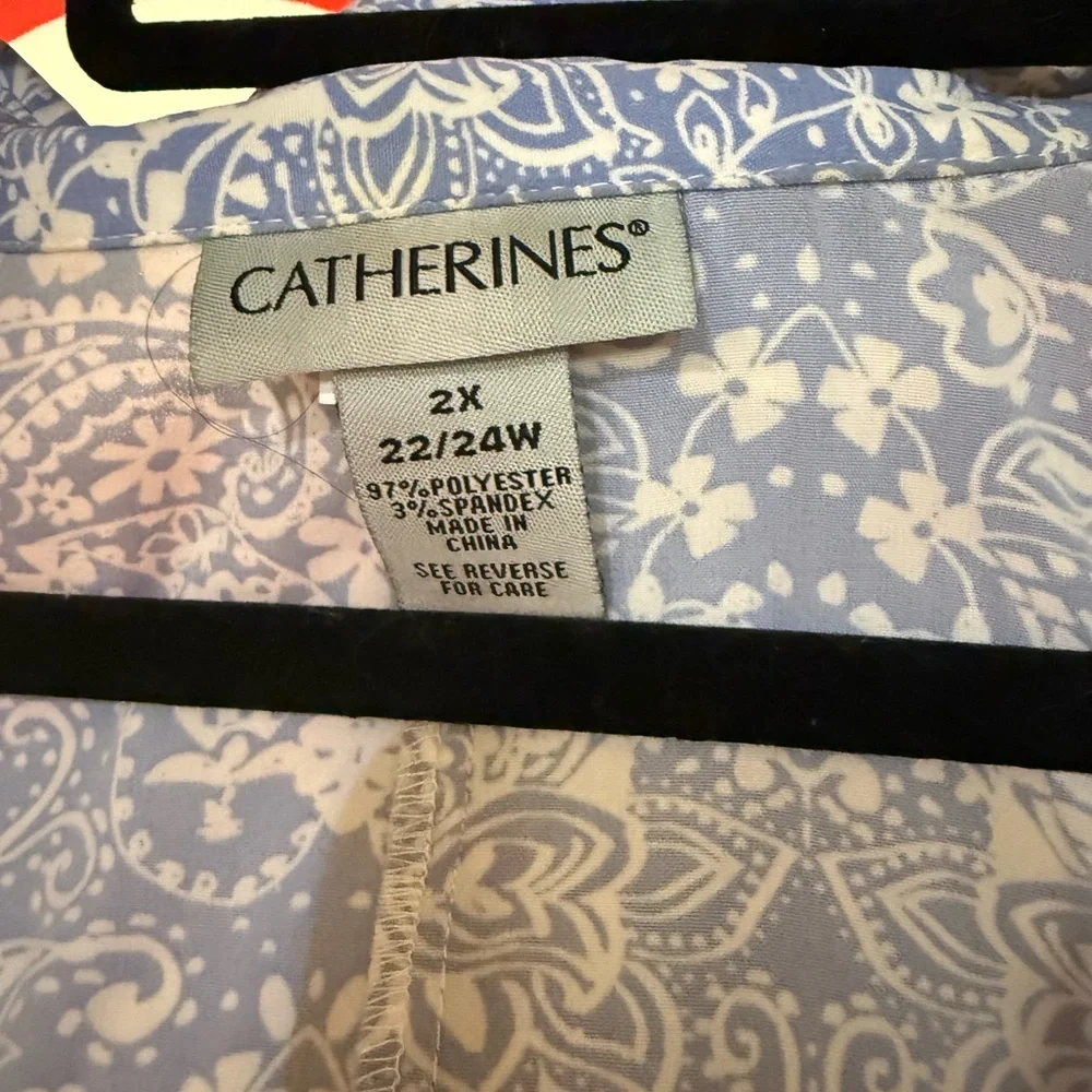 Catherines Light Blue Paisley Shirt - Picture 2 of 2